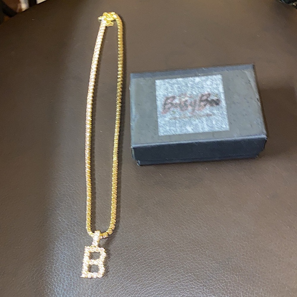 The Letter B Initial Tennis Necklace